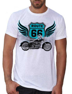 T-shirt Blanc Homme - H.D et Route 66