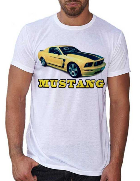 T-shirt Blanc homme - Mustang Jaune