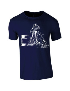 T-shirt Enfant - Cowboy Western - Barrel. Noir 2