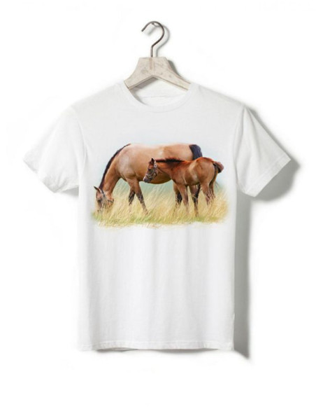 T-shirt enfant - Jument et son poulain