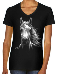 T-shirt rose femme cheval blanc 2