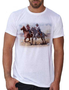 T-shirt homme - Cavaliers western au galop