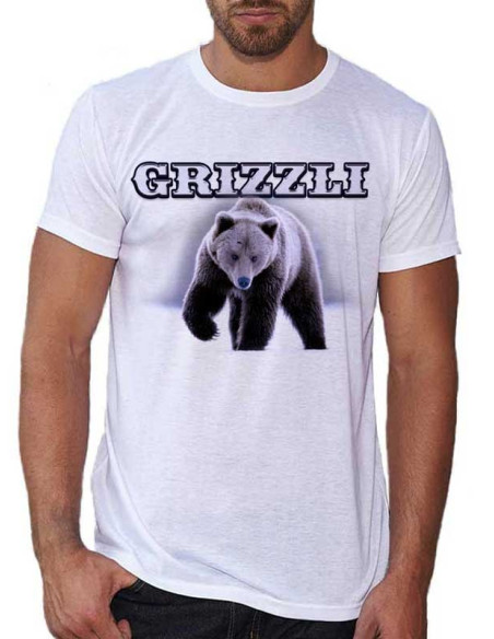 T-shirt blanc homme - Avec Grizzli