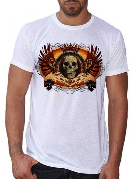 T-shirt blanc - Tête de mort ailée