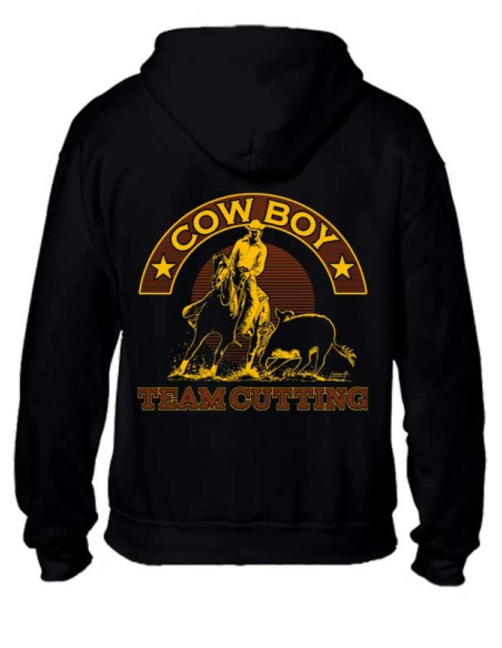 Sweat-shirt capuche zippé  noir - Mixte - Cutting