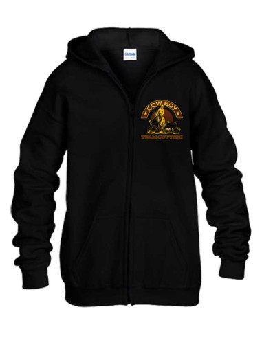 Sweat-shirt capuche zippé  noir - Mixte - Cutting