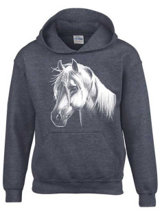 Sweatshirt rose, mixte pour enfant avec poney 2