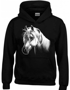 Sweatshirt rose, mixte pour enfant avec poney 2