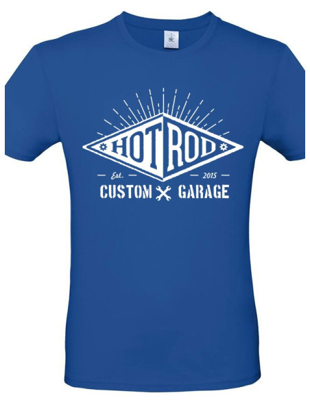 T-shirt noir ou bleu pour homme - Custom-garage couleurs fluo