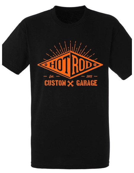 T-shirt noir ou bleu pour homme - Custom-garage couleurs fluo