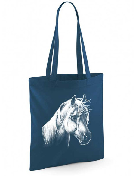 Sac shopping couleur bleu pétrole - Poney