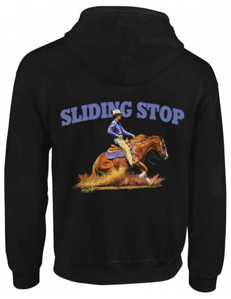 Sweat-shirt avec zip pour cavalière western - Sliding stop. Dos