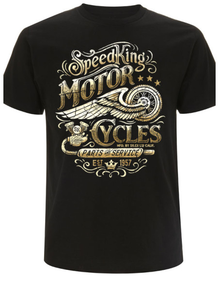 T-shirt noir homme avec moto vintage
