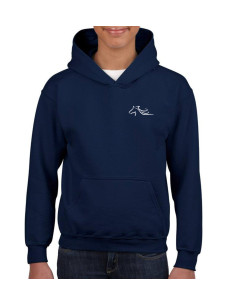 Sweat Shirt noir avec capuche Enfant - Cowboy. Devant 2