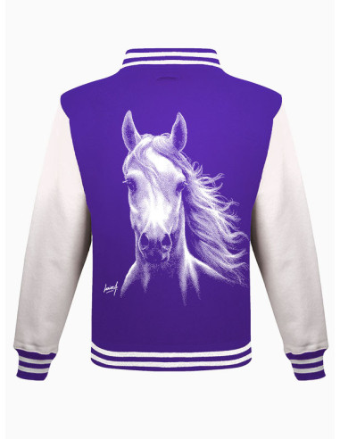 Veste Teddy mixte enfants cheval blanc - Qualité, confort.
