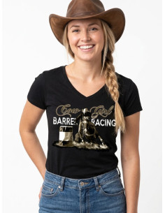 T-shirt noir - Femme - Barrel Racing - Vintage 2
