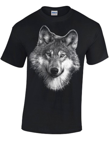 T-shirt Noir Homme - Loup