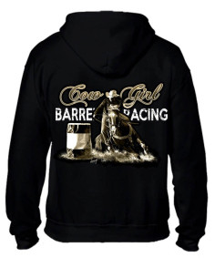 Sweat-shirt noir avec zip  - Western - Barrel