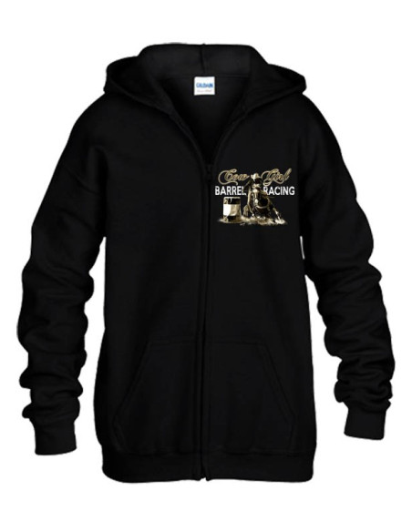 Sweat-shirt noir avec zip  - Western - Barrel