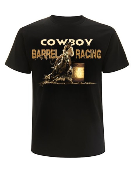 T-shirt noir manches courtes - Homme- Barrel-Racing