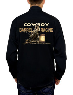 Chemise noire western - Homme - Barrel Racing. Dos