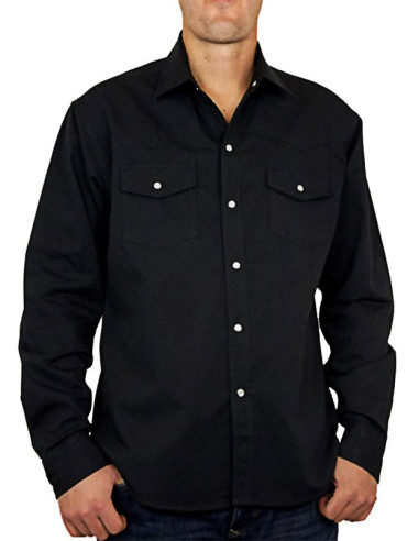 Chemise noire western - Homme - Barrel Racing. Devant