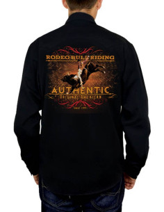 Chemise noire western - Homme - Rodéo. Dos