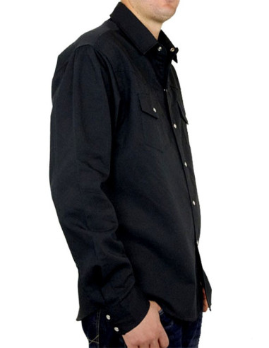 Chemise noire - Homme - Western - Bull Dogging. Coté