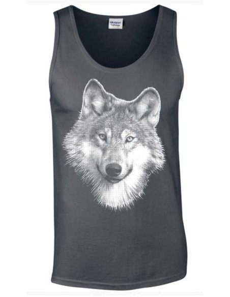 Débardeur gris - homme -Avec tête de loup