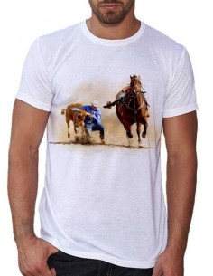 Tee shirt blanc homme cowboy