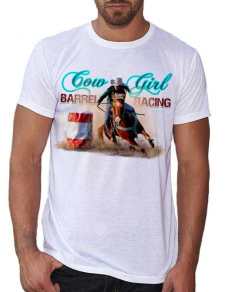 T-shirt homme Barrel racing. Monte western