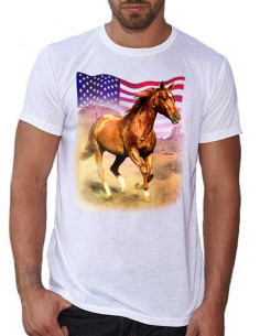 T-shirt blanc - Homme - Quarter horse