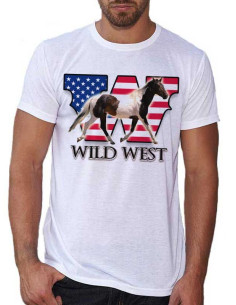 T-shirt blanc - Homme - Cheval pinto